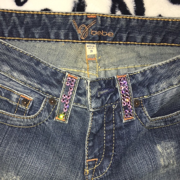Bebe Pink Rhinestones Jeans 👖 - Picture 2 of 4